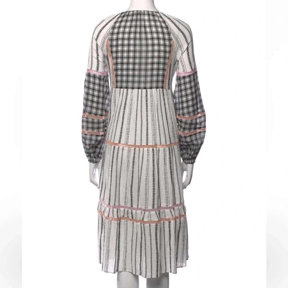Veronica Beard Dress Eileen Checked Midi Black White Dress XS - Picture 4 of 5